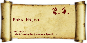 Maka Hajna névjegykártya